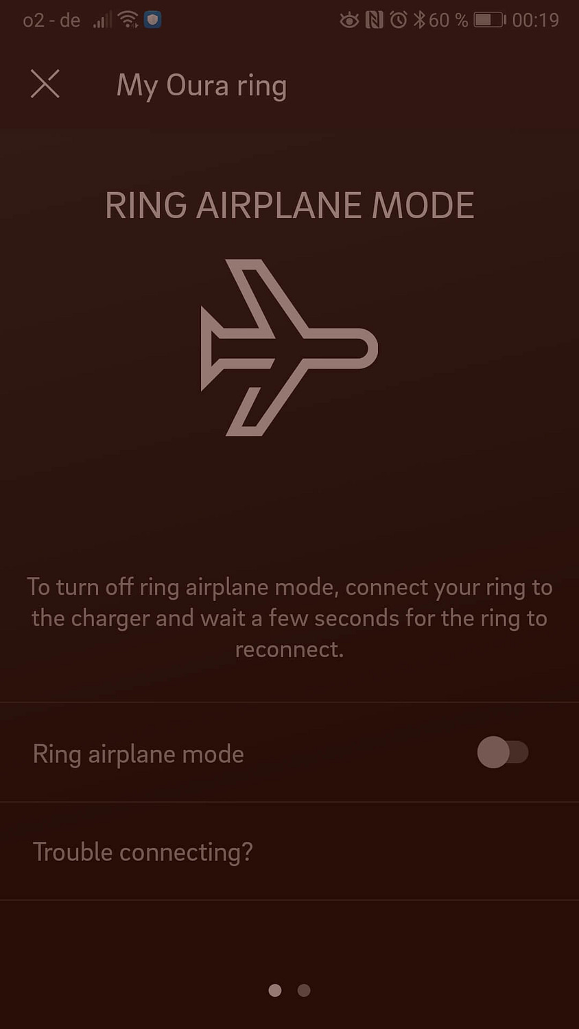 Oura-Ring-App-Airplane-Mode Flugmodus Flight Mode